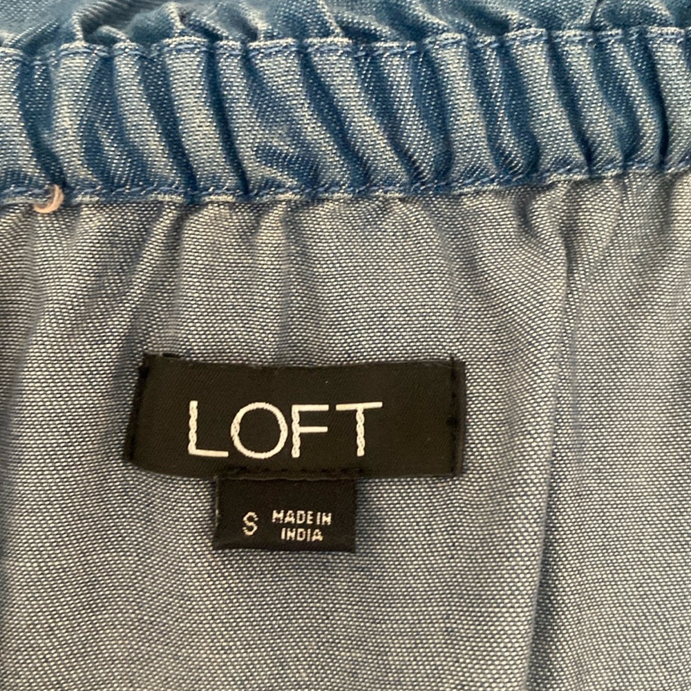 LOFT • Drawstring Chambray Jumpsuit - Picture 12 of 15